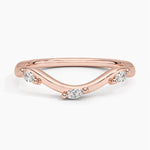 Willow Contour Diamond Ring Rose Gold 18k Wedding Band