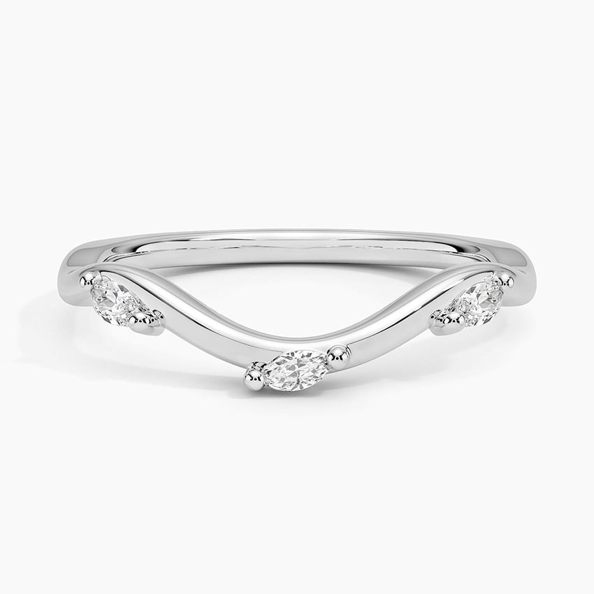 Willow Contour Diamond Ring Platinum Wedding Band