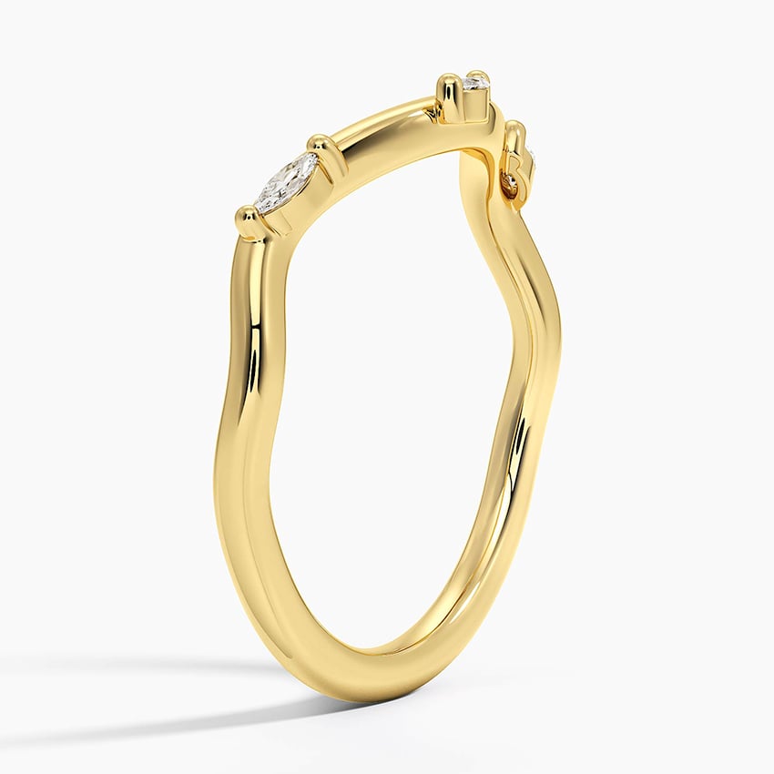 Willow Contour Diamond Ring Yellow Gold 18k Wedding Band