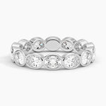 East-West Bezel Oval Eternity Lab Diamond Ring Platinum Eternity Band