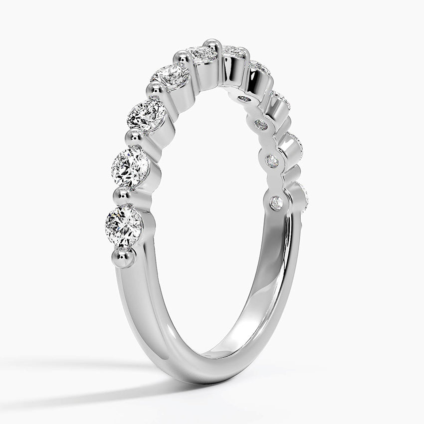 Bordeaux Shared Prong Diamond Ring (1/2 ct. tw.) Platinum Wedding Band