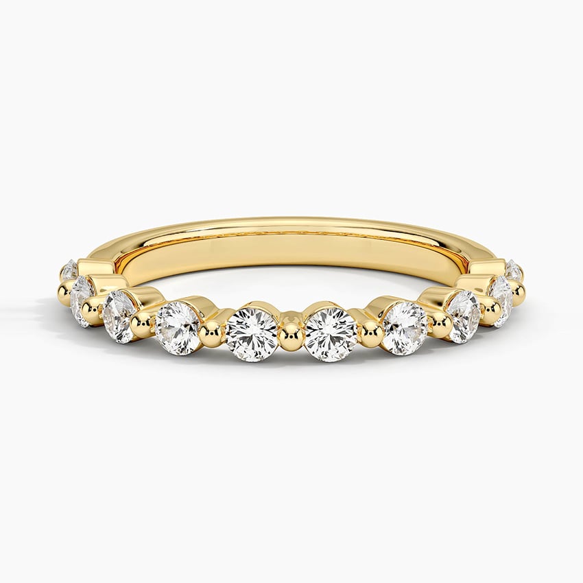 Bordeaux Shared Prong Diamond Ring (1/2 ct. tw.) Yellow Gold 18k Wedding Band