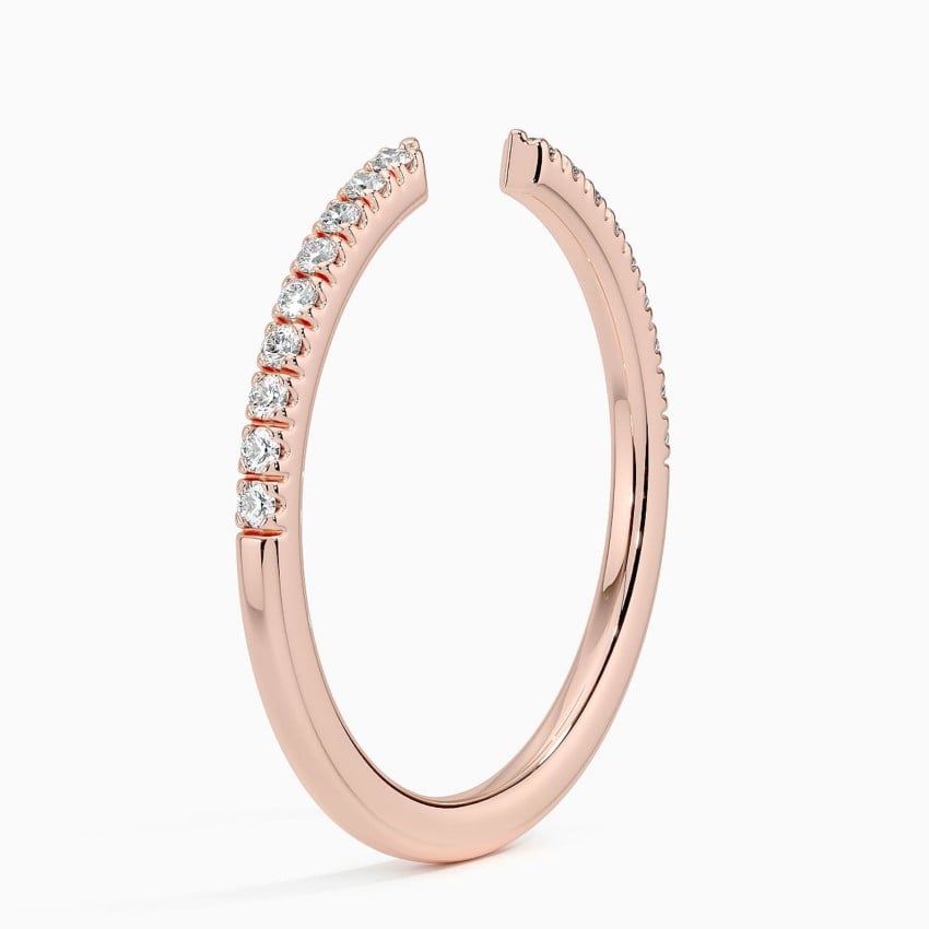 Sia Half Coverage Diamond Ring (1/8 ct. tw.) Rose Gold 18k Wedding Band