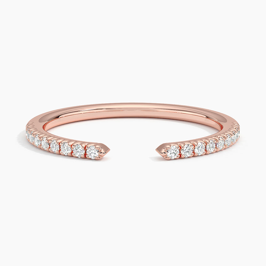 Sia Half Coverage Diamond Ring (1/8 ct. tw.) Rose Gold 18k Wedding Band