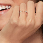 Sia Half Coverage Diamond Ring (1/8 ct. tw.) Platinum Wedding Band