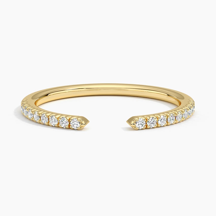 Sia Half Coverage Diamond Ring (1/8 ct. tw.) Yellow Gold 18k Wedding Band