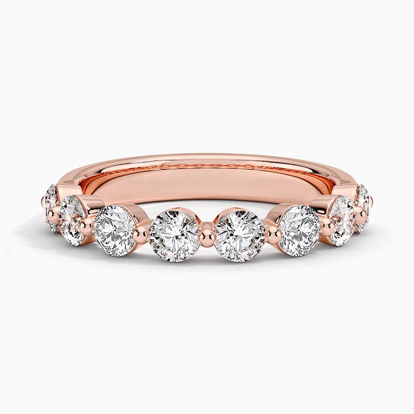 Bordeaux Shared Prong Diamond Ring (7/8 ct. tw.) Rose Gold 18k Wedding Band