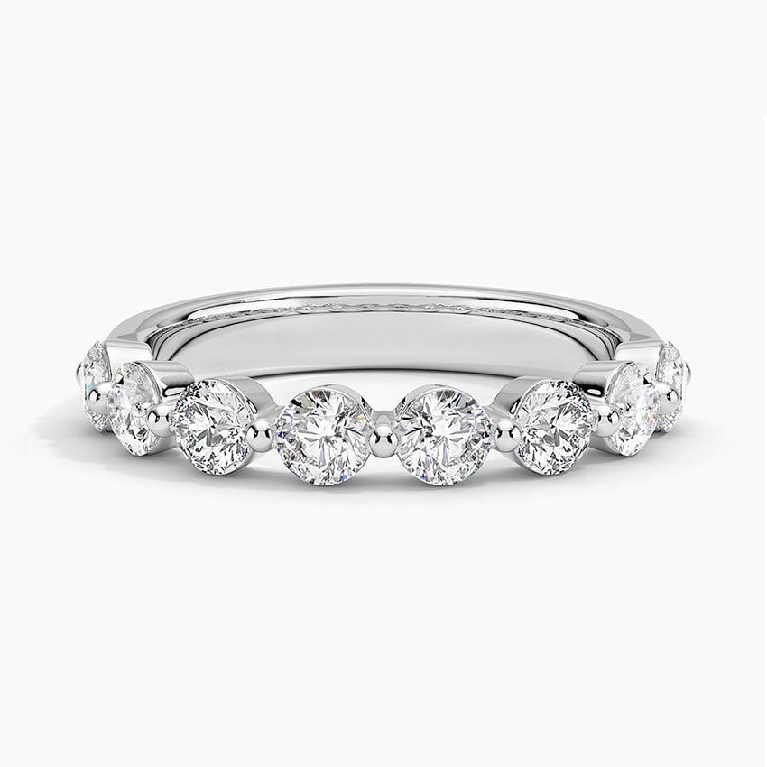 Bordeaux Shared Prong Diamond Ring (7/8 ct. tw.) Platinum Wedding Band