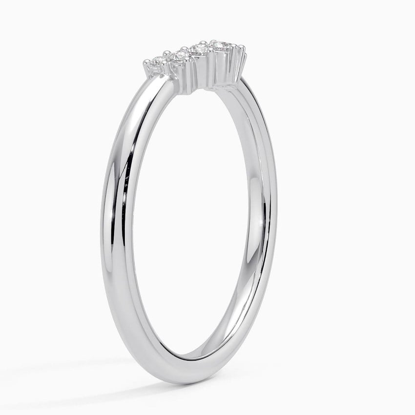 Crescent Diamond Ring Platinum Wedding Band