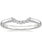 Crescent Diamond Ring Platinum Wedding Band
