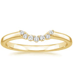 Crescent Diamond Ring Yellow Gold 18k Wedding Band