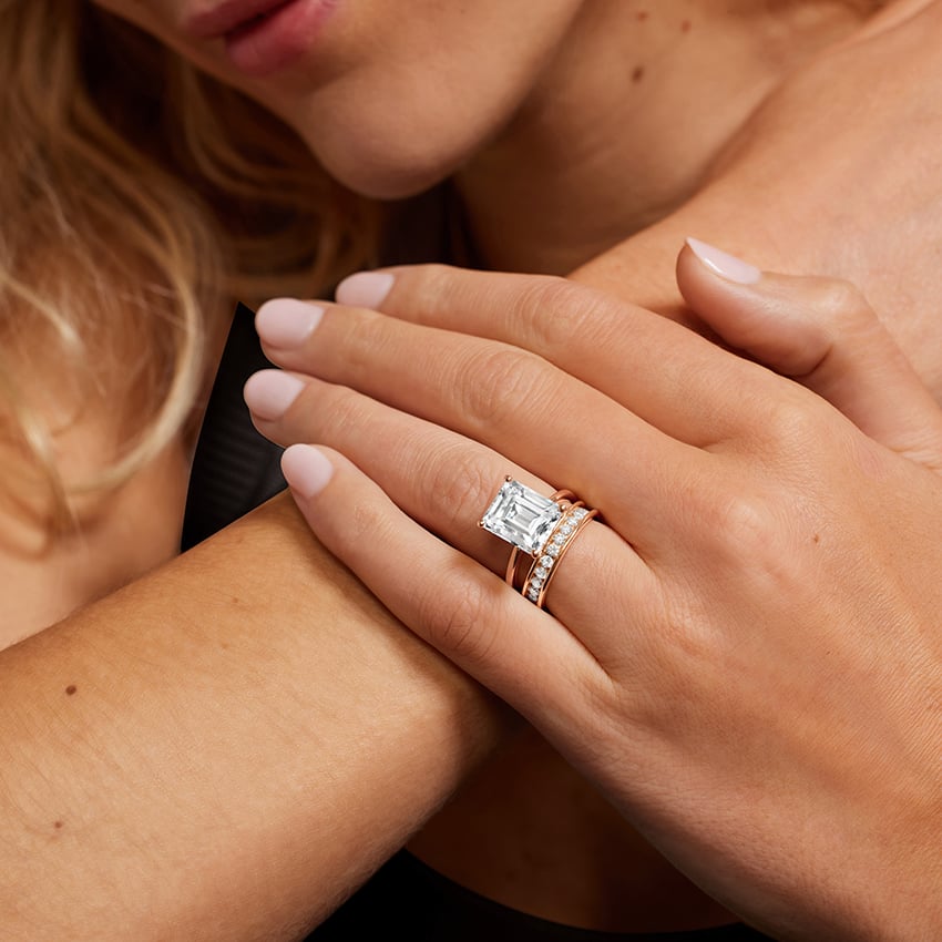 Channel Set Round Eternity Lab Diamond Ring Rose Gold 18k Eternity Band