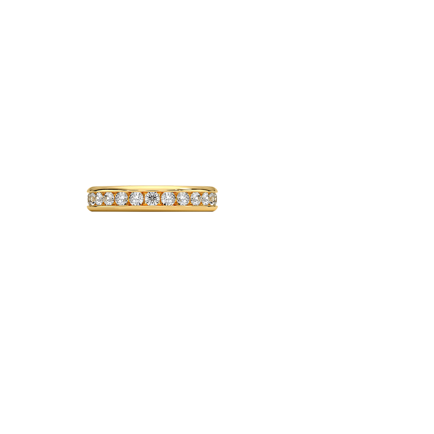 Channel Set Round Eternity Lab Diamond Ring Yellow Gold 18k Eternity Band