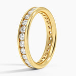 Channel Set Round Eternity Lab Diamond Ring Yellow Gold 18k Eternity Band
