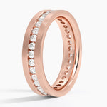 Mojave Matte Channel Set Lab Diamond 5.5mm Wedding Ring Rose Gold 18k Wedding Band