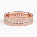 Mojave Matte Channel Set Lab Diamond 5.5mm Wedding Ring Rose Gold 18k Wedding Band