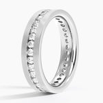 Mojave Matte Channel Set Lab Diamond 5.5mm Wedding Ring Platinum Wedding Band