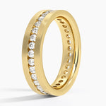 Mojave Matte Channel Set Lab Diamond 5.5mm Wedding Ring Yellow Gold 18k Wedding Band