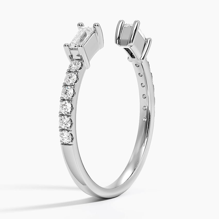 Zora Baguette Diamond Open Ring (1/3 ct. tw.) Platinum Wedding Band