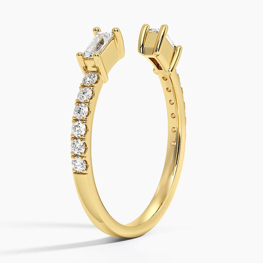 Zora Baguette Diamond Open Ring (1/3 ct. tw.) Yellow Gold 18k Wedding Band