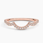 Petite Twisted Vine Curved Diamond Ring (1/5 ct. tw.) Rose Gold 18k Wedding Band