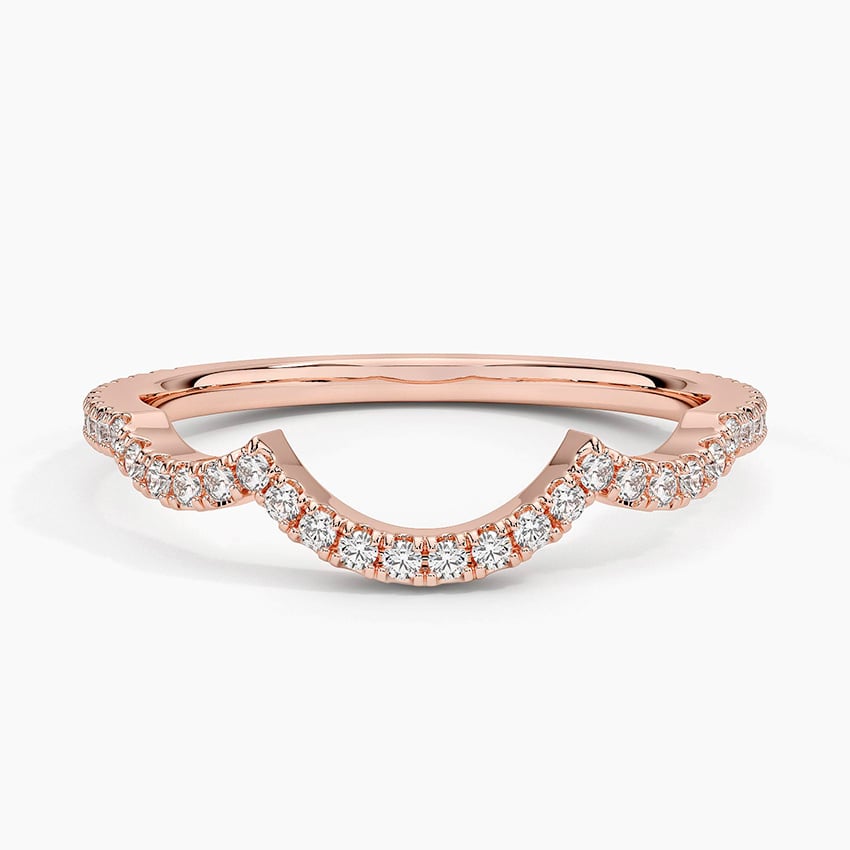 Petite Twisted Vine Curved Diamond Ring (1/5 ct. tw.) Rose Gold 18k Wedding Band