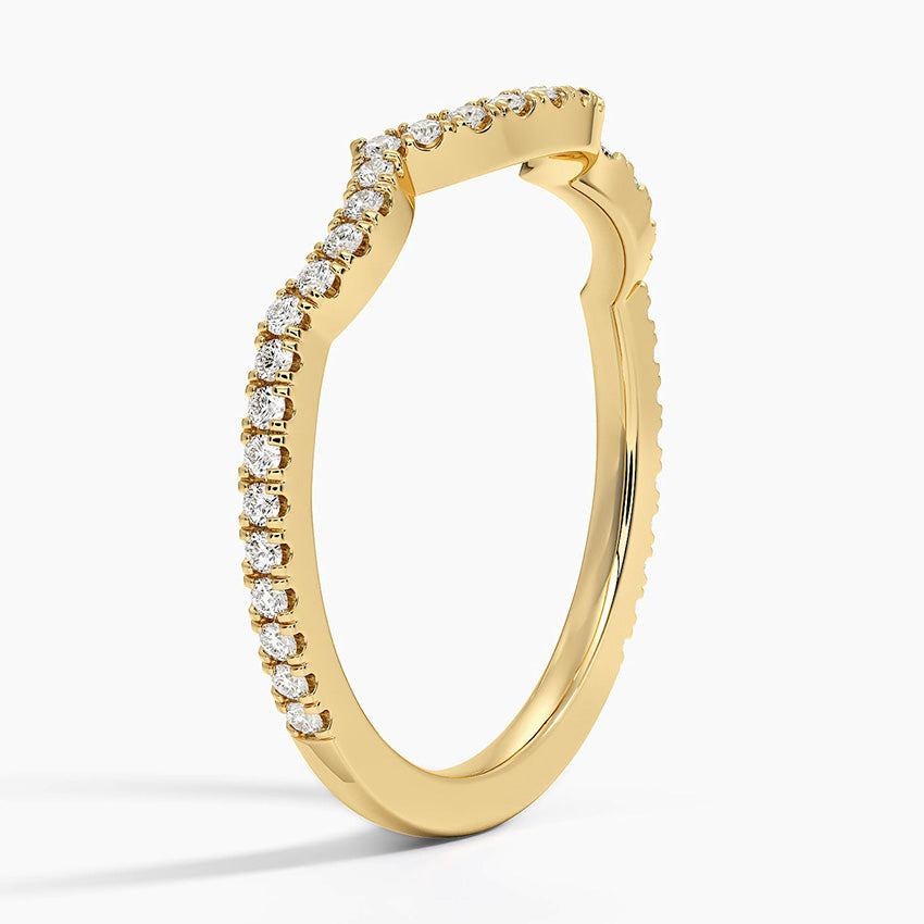 Petite Twisted Vine Curved Diamond Ring (1/5 ct. tw.) Yellow Gold 18k Wedding Band