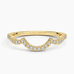 Petite Twisted Vine Curved Diamond Ring (1/5 ct. tw.) Yellow Gold 18k Wedding Band