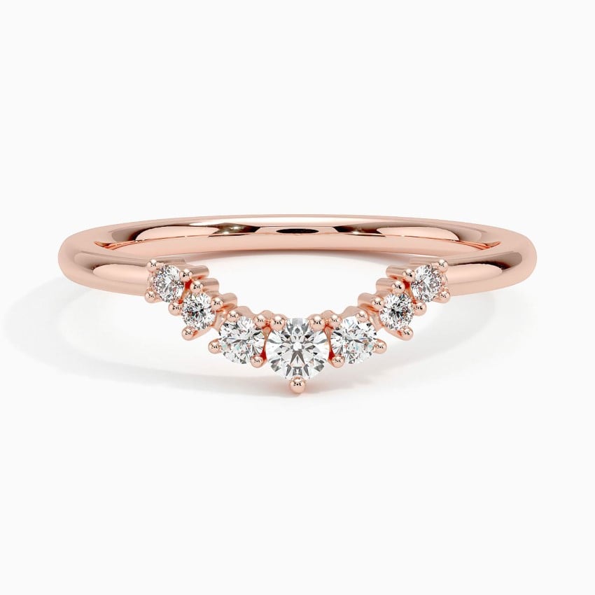 Aria Contoured Diamond Ring (1/6 ct. tw.) Rose Gold 18k Wedding Band
