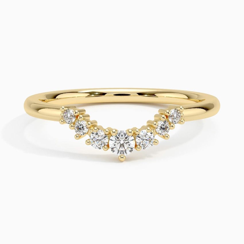 Aria Contoured Diamond Ring (1/6 ct. tw.) Yellow Gold 18k Wedding Band