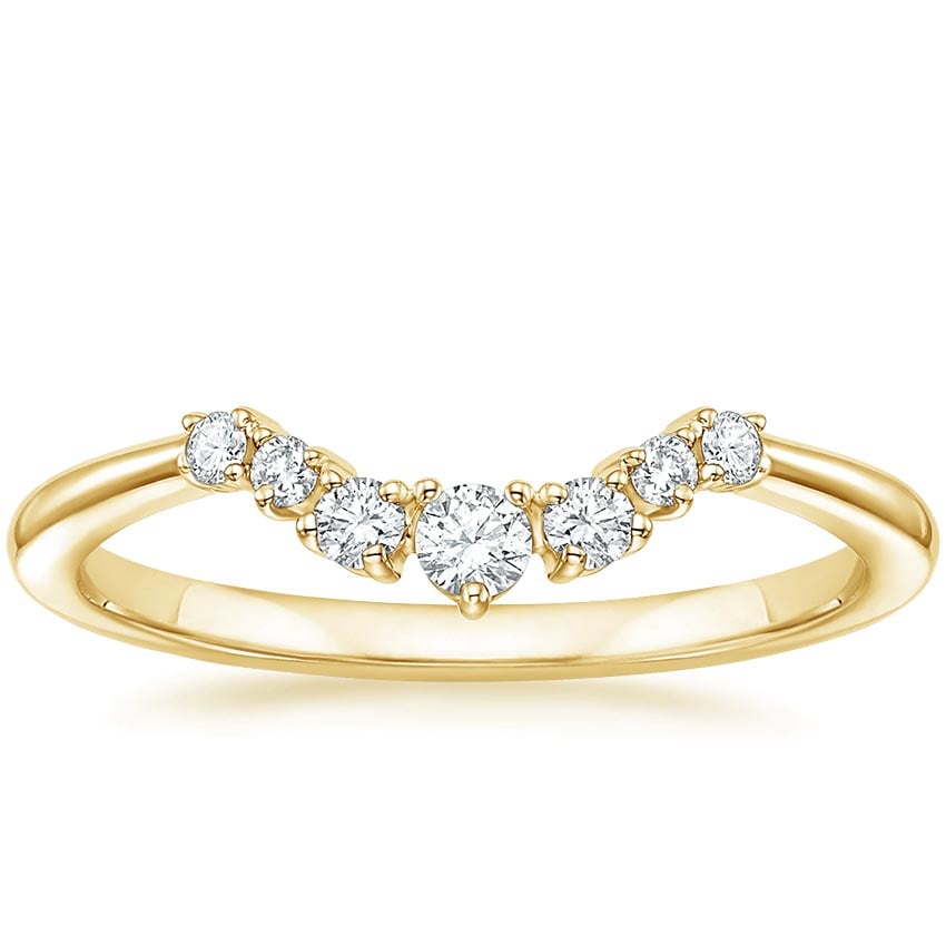 Aria Contoured Diamond Ring (1/6 ct. tw.) Yellow Gold 18k Wedding Band