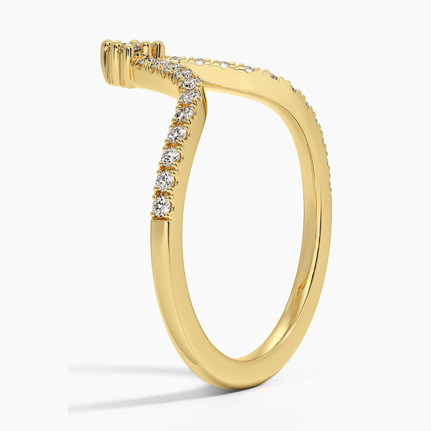 Nouveau Diamond Ring Yellow Gold 18k Wedding Band