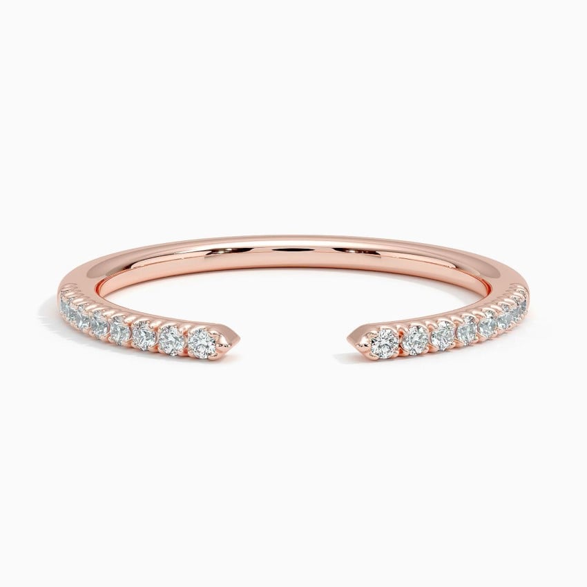Zeta Diamond Open Ring Rose Gold 18k Wedding Band