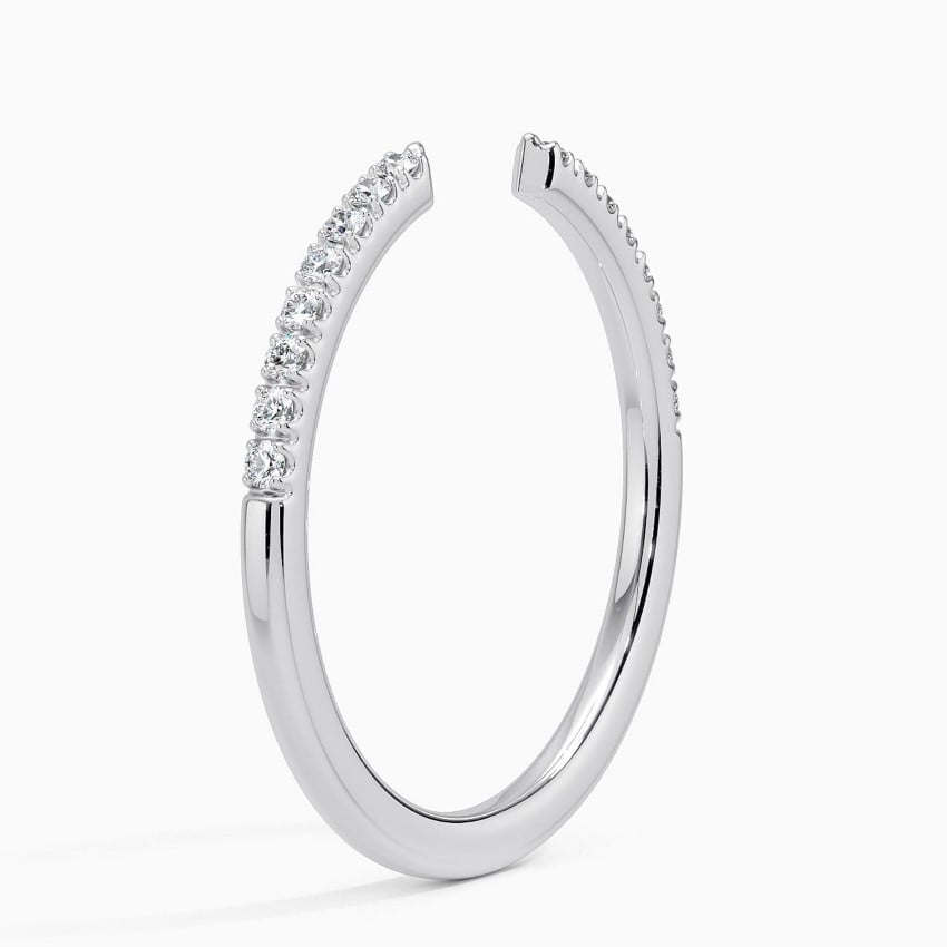 Zeta Diamond Open Ring Platinum Wedding Band
