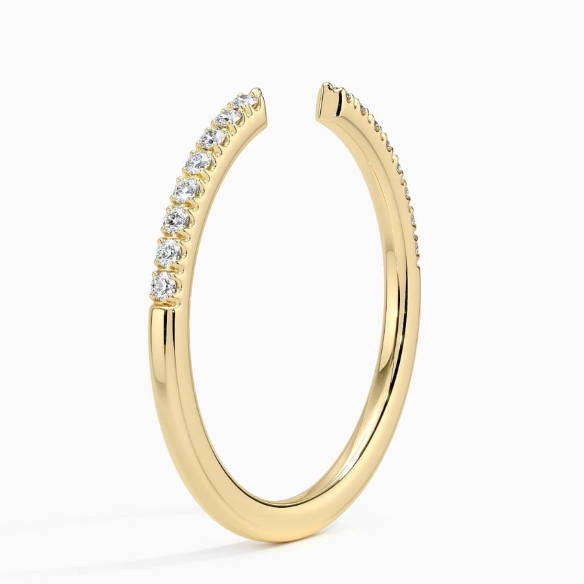 Zeta Diamond Open Ring Yellow Gold 18k Wedding Band