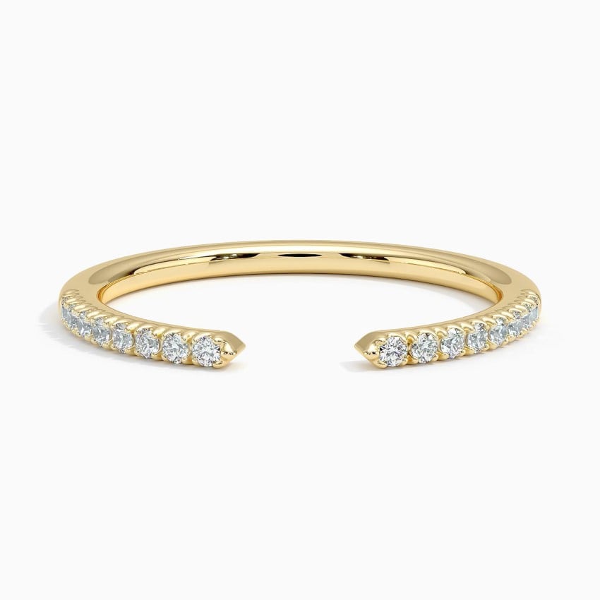 Zeta Diamond Open Ring Yellow Gold 18k Wedding Band