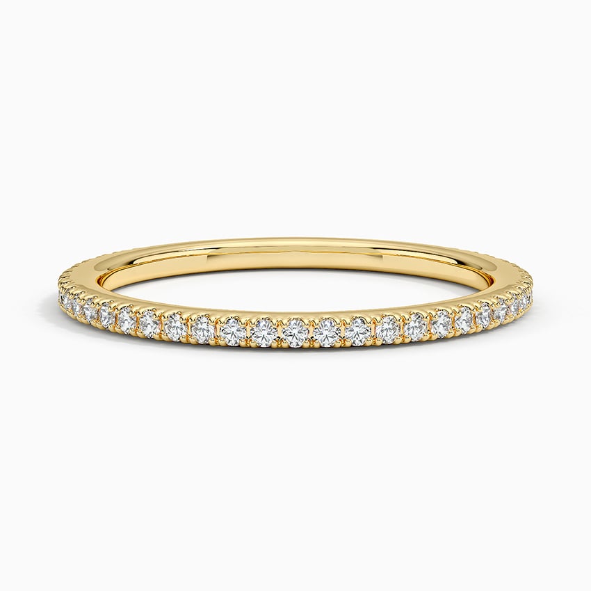 Whisper Three-Quarter Coverage Diamond Ring (1/5 ct. tw.) Yellow Gold 18k Wedding Band