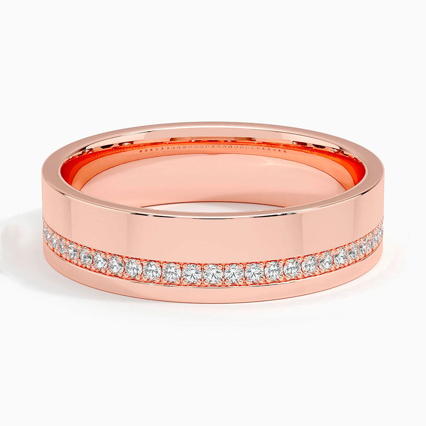 Austin Diamond 5.5mm Wedding Ring (1/5 ct. tw.) Rose Gold 18k Wedding Band