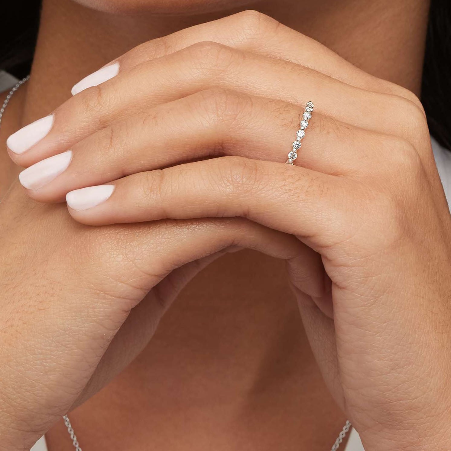 Marseille Three-Quarter Coverage Diamond Ring (1/2 ct. tw.) Platinum Wedding Band