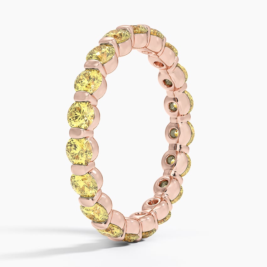 Eternity Yellow Lab Diamond Ring (2 ct. tw.) Rose Gold 18k Eternity Band