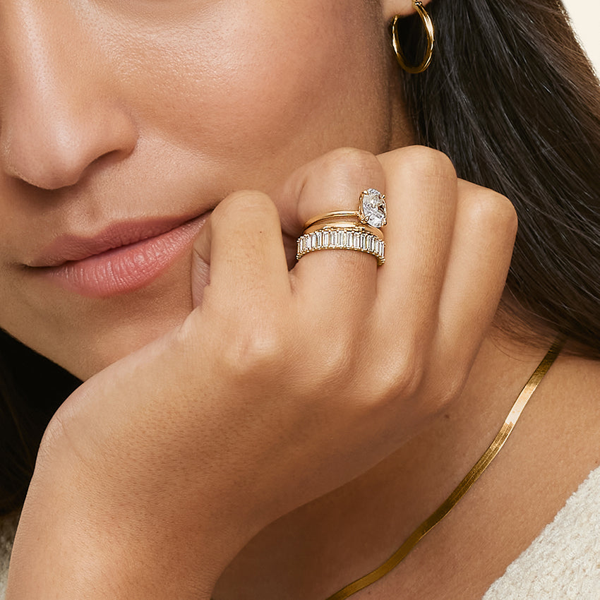 Lina Baguette Diamond Ring (1 7/8 ct. tw.) Yellow Gold 18k Wedding Band