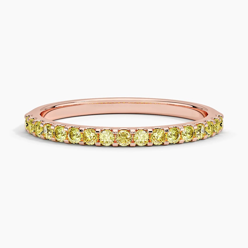 Yellow Lab Diamond Ring (1/4 ct. tw.) Rose Gold 18k Wedding Band