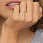 Curved Diamond Ring (1/6 ct. tw.) Rose Gold 18k Wedding Band