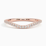 Curved Diamond Ring (1/6 ct. tw.) Rose Gold 18k Wedding Band