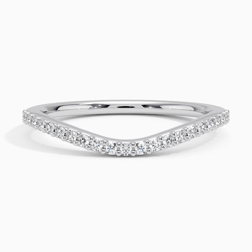 Curved Diamond Ring (1/6 ct. tw.) Platinum Wedding Band
