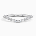 Curved Diamond Ring (1/6 ct. tw.) Platinum Wedding Band