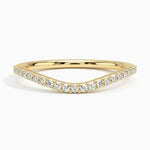 Curved Diamond Ring (1/6 ct. tw.) Yellow Gold 18k Wedding Band