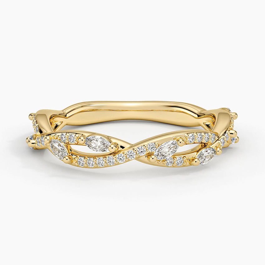 Luxe Secret Garden Diamond Ring Yellow Gold 18k Wedding Band
