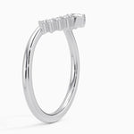Elongated Lunette Diamond Ring (1/8 ct. tw.) Platinum Wedding Band