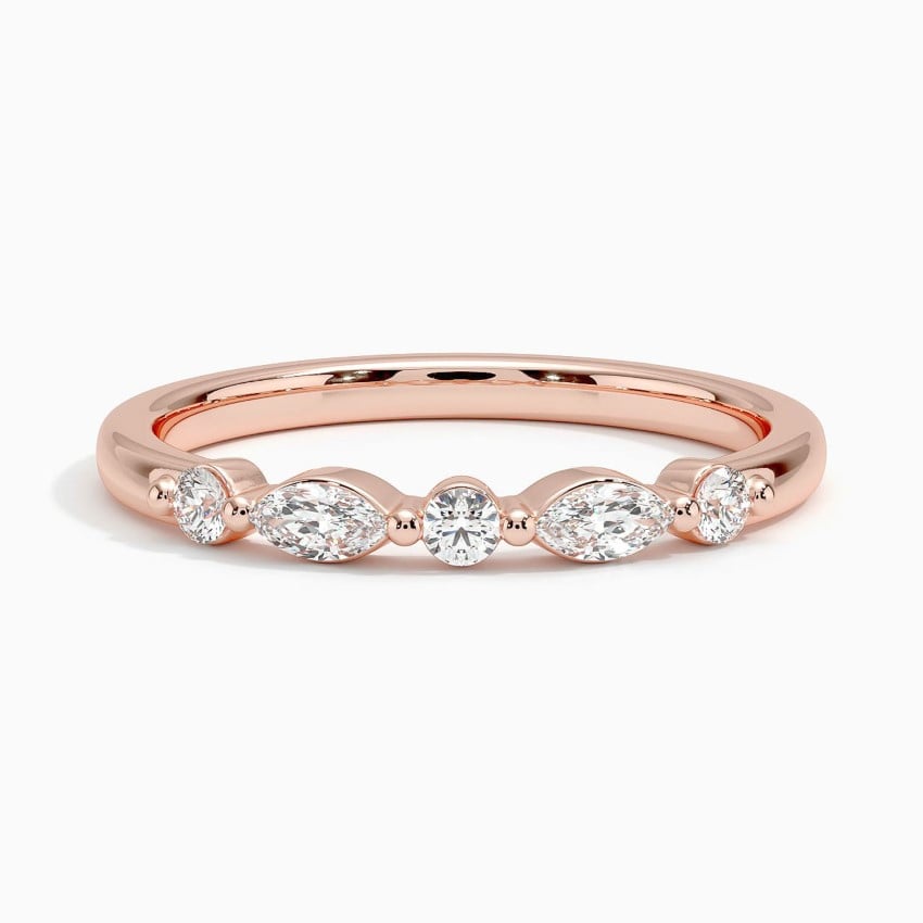 Versailles One-Quarter Coverage Diamond Ring (1/5 ct. tw.) Rose Gold 18k Wedding Band